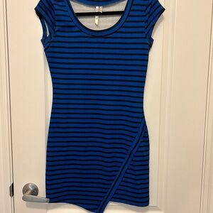 Blue and Black Striped Dress